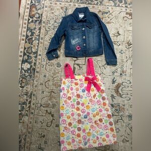 The Children's Place Denim Jacket and Peace Sign swim cover up size s/m